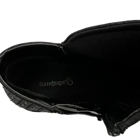 BareTraps Gericka Black Boots Studded Women 8.5M Pointed Toe Ruching  Booties - Picture 12 of 15